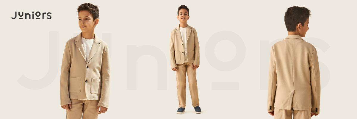 Juniors solid blazer with long sleeves 