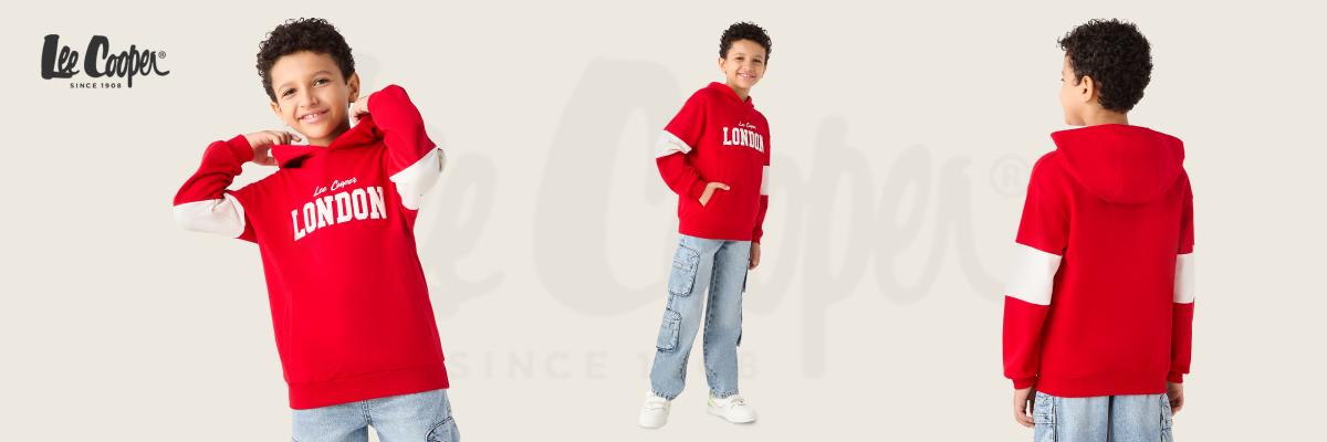 Lee Cooper typographic print hoodie with long sleeves