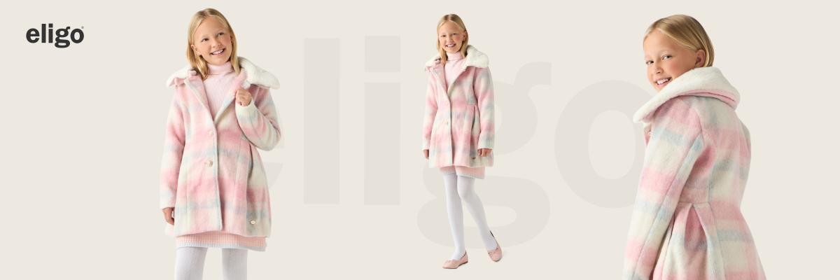 Eligo checked coat with long sleeves