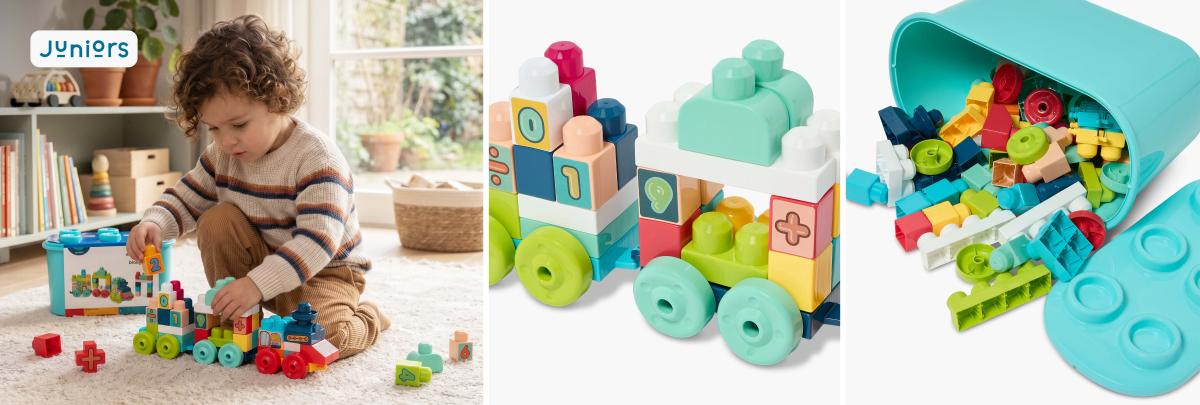  Juniors 55-Piece Number Train Building Blocks Set