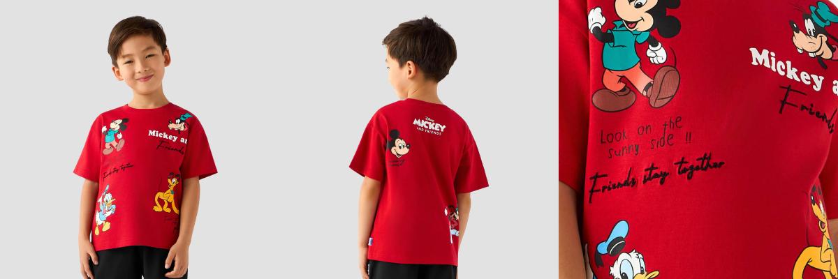 Disney crew neck short sleeve T-shirt and shorts set with drawstring closure